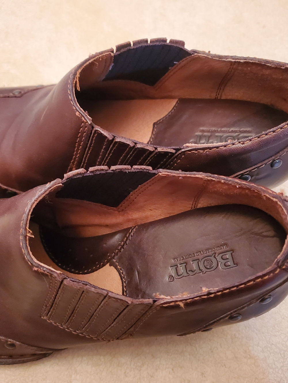 Women's Brown Leather Western-Style Ankle Boots - Picture 6 of 9